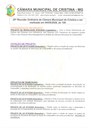 28ª Reunião Ordinária da Câmara Municipal de Cristina a ser realizada às 19h do dia 04/05/2026