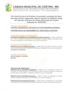 29ª Reunião Ordinária da Câmara Municipal de Cristina a ser realizada às 19h do dia 18/05/2026