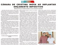 Câmara de Cristina é destaque do Jornal Panorama por implantar Orçamento Impositivo