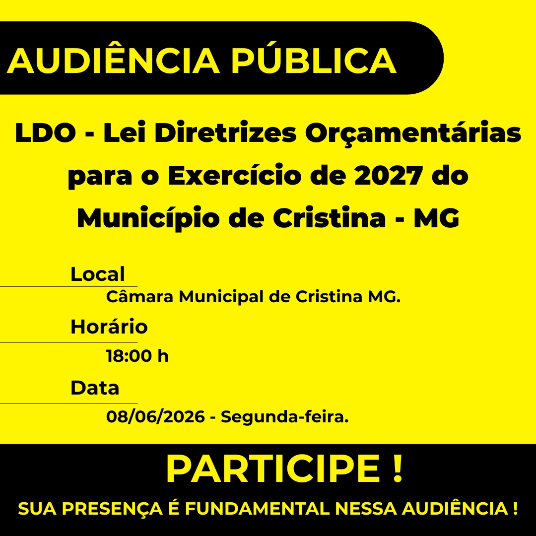 CONVITE À POPULAÇÃO: Audiência Pública
