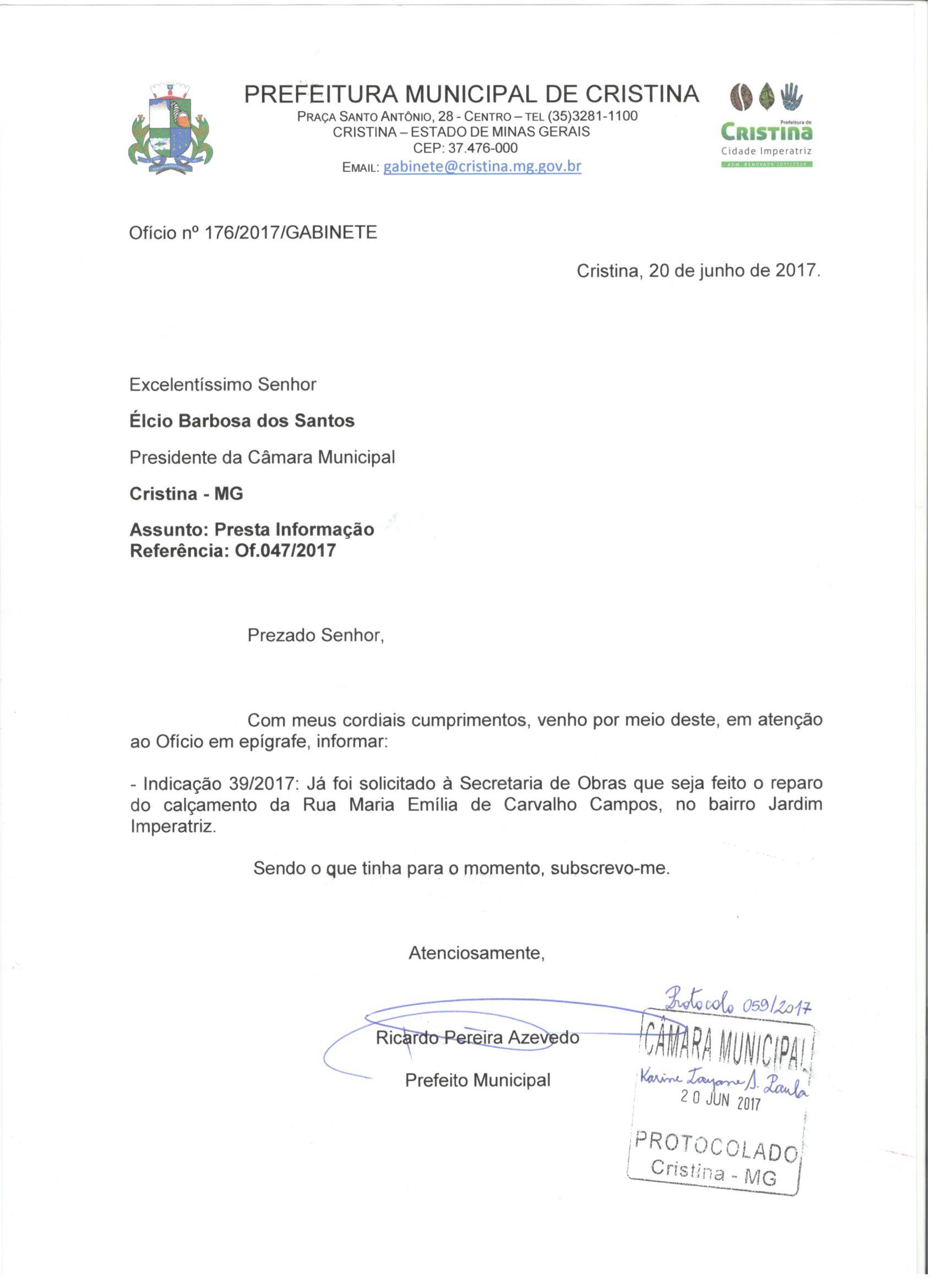 Prefeitura atende ao pedido de vereador e fará o reparo de rua do Bairro Jardim Imperatriz
